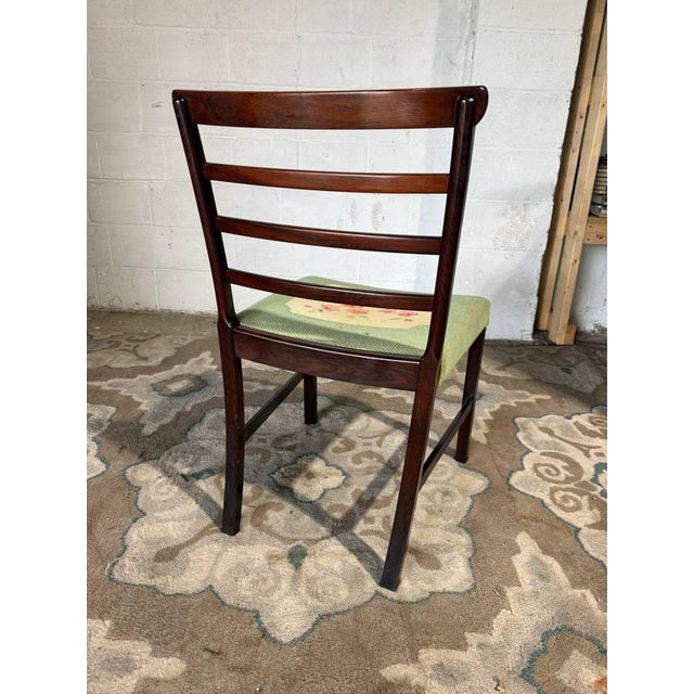 Mid 20th Century Set of 8 High Ladder Back Rosewood Tapestry Leg Dining Chairs For Sale - Image 17 of 17