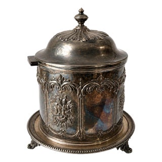 Silver-Plating Biscuit Tin from Thomas Woolley, 19th Century For Sale