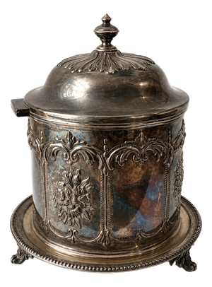 Silver-Plating Biscuit Tin from Thomas Woolley, 19th Century