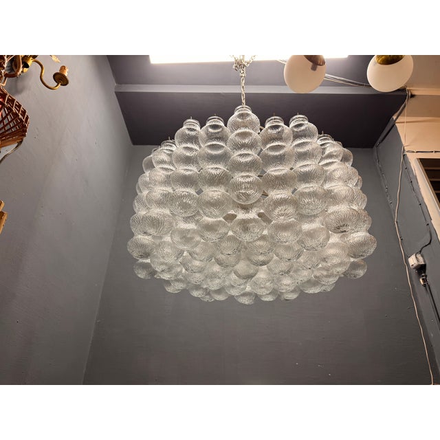 Large Eleven-Light Murano Bubble Glass Chandelier, 1980s For Sale - Image 6 of 9