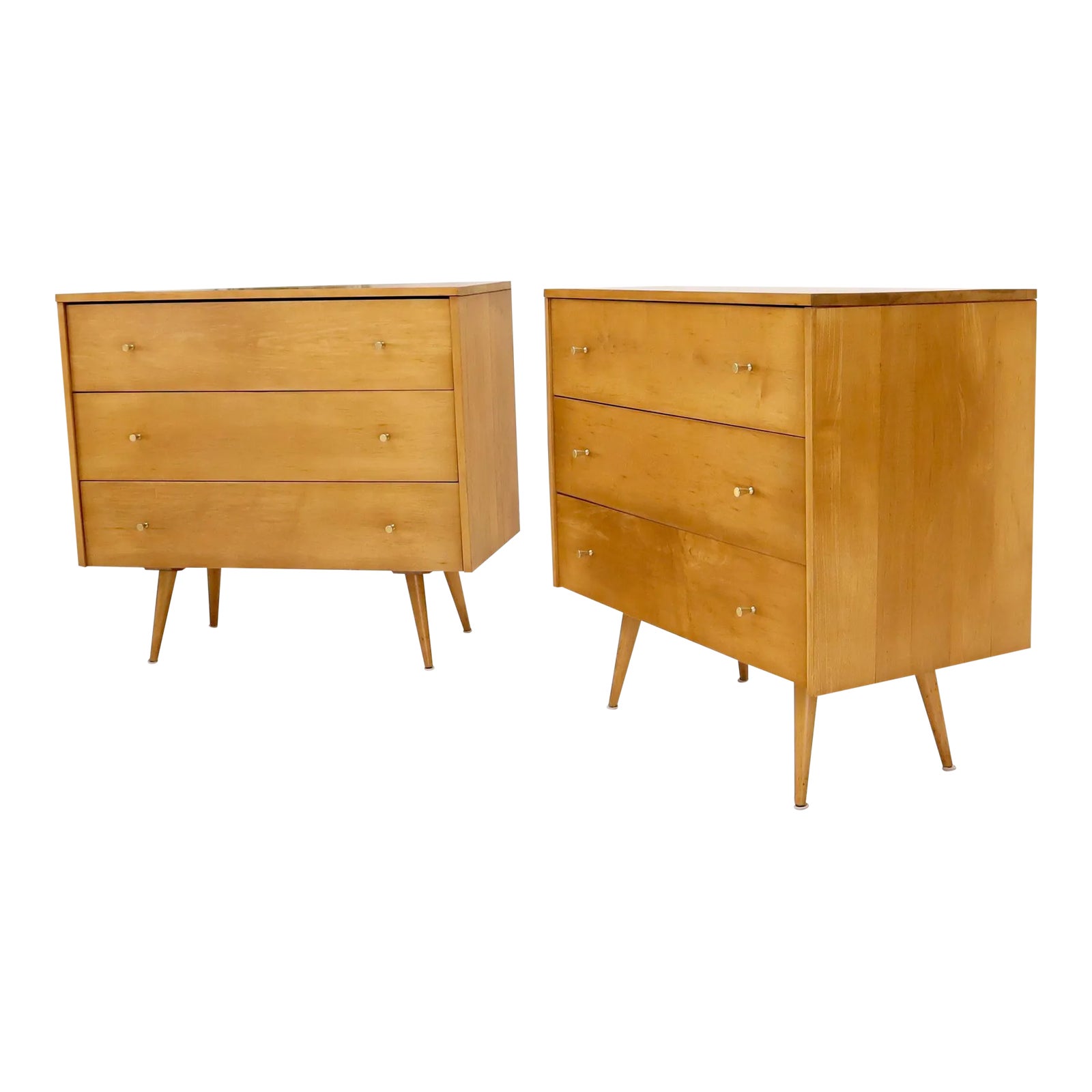 Pair of Refinished Paul McCobb Three Drawers Dressers Planner Group