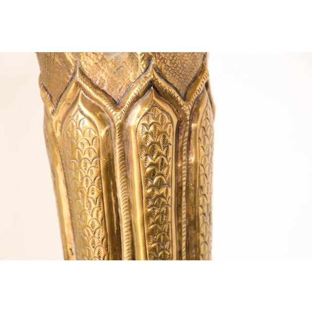 Moorish Mughal Indo Persian Islamic Brass Table Lamp For Sale - Image 16 of 18