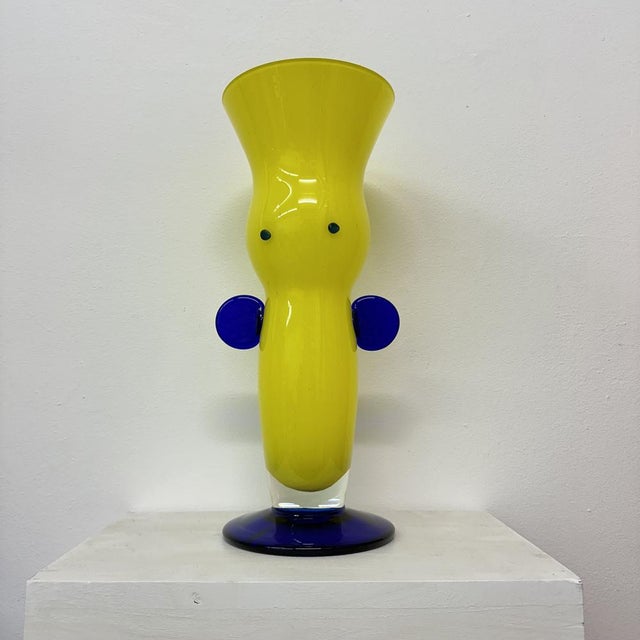 Postmodern Czech Bohemia Art Glass Vase by Jiří Šuhájek, 1990s For Sale - Image 3 of 18