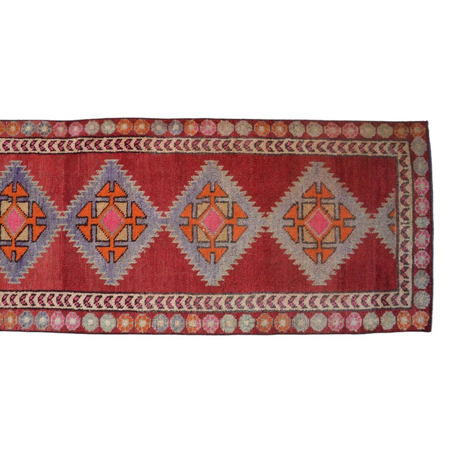 1970s Vintage Hand Knotted Runner Rug - 2′10″ × 13′5″ For Sale - Image 10 of 12