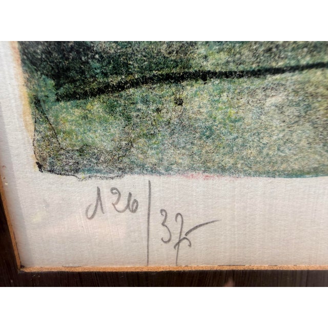1960s Signed, Numbered Limited Ed. Lithograph of a French Village by 20th Century French Landscape Artist Bernard Ganter For Sale - Image 4 of 4