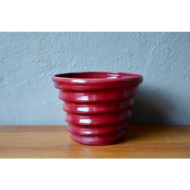 Contemporary Sarreguemines Burgundy Plant Pot For Sale - Image 3 of 8
