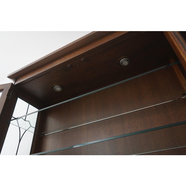 Stickley Stickley Mission Oak Leaded Glass China Cabinet For Sale - Image 4 of 18