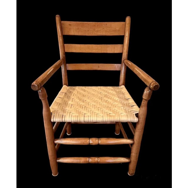 “Mom and Pop” Antique Americana High Country, Birdseye Maple, Ladder-Back Mid to Late 1800’s - Set of 2 For Sale - Image 11 of 11