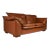 Modern Low Profile Loveseat Sofa in Cognac Brown Leather in the Manner of Niels Eilersen, Usa, C. 1980's For Sale