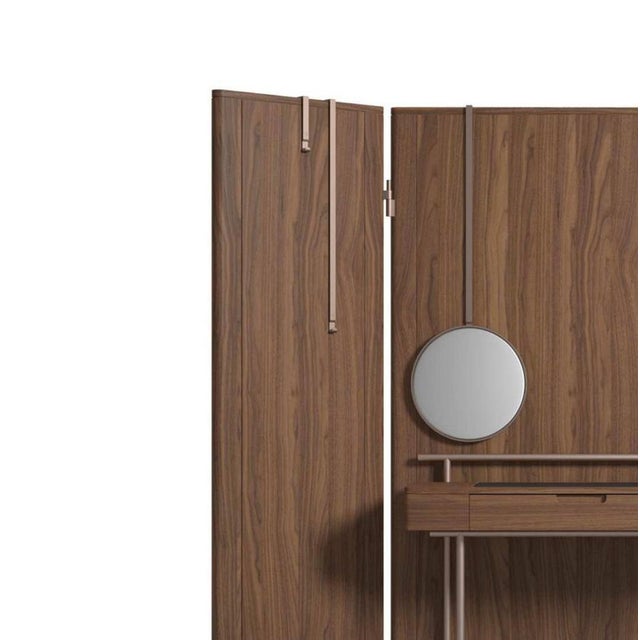 Brown Vanity Table Set by Neri & Hu for Cassina, Set of 2 For Sale - Image 8 of 13