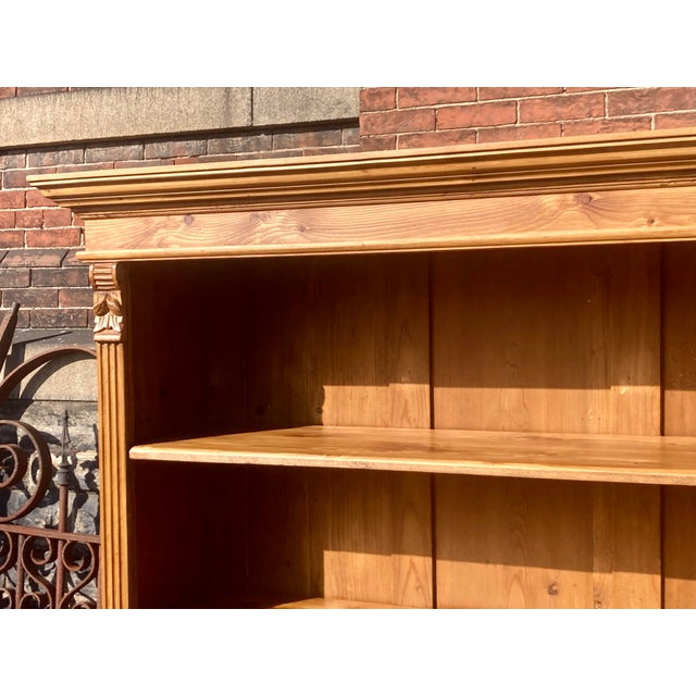 Brown Pine Bookcase With Half Doors From Armoire For Sale - Image 8 of 16