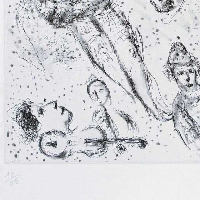 Les Danseurs à la Lune - Original Etching by Marc Chagall - 1967 1967 For Sale - Image 3 of 5