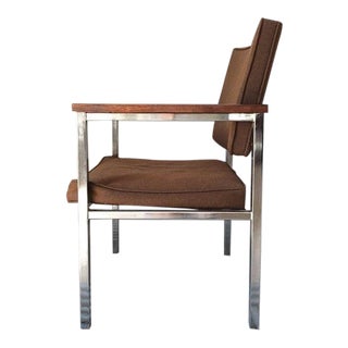 Mid-Century Chrome & Wood Office Chair For Sale