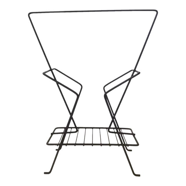 1950s Vintage Mid Century Modern Atomic Magazine Rack For Sale