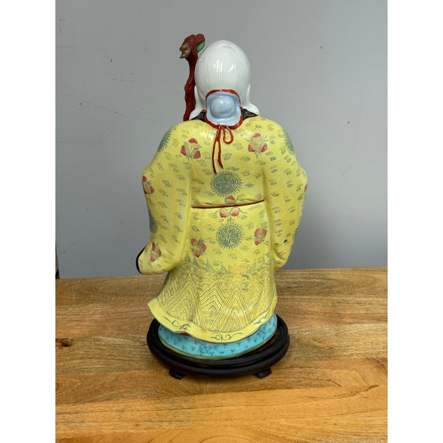Late 20th Century Chinese Ceramic Figure of Shou Xing For Sale - Image 5 of 12