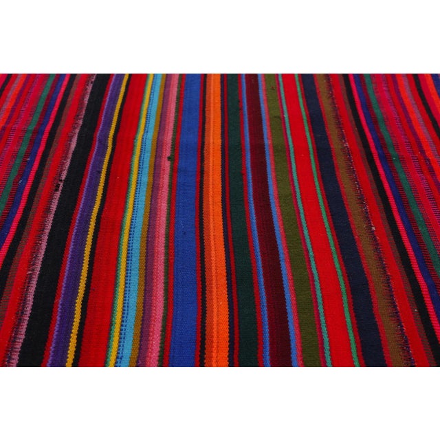 2000 - 2009 Vintage Turkish Striped Kilim Rug - 02'04 X 12'07 For Sale - Image 5 of 9