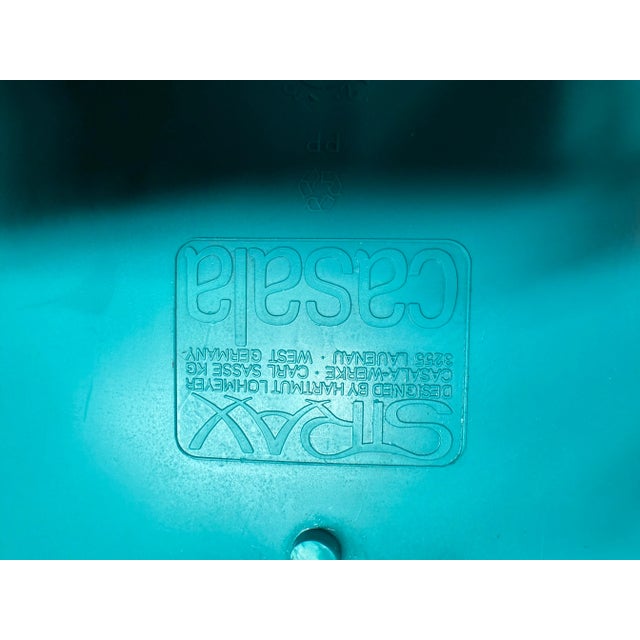 Turquoise Strax Chairs in Turquoise by Hartmut Lohmeyer for Casala, 1981, Set of 6 For Sale - Image 8 of 11