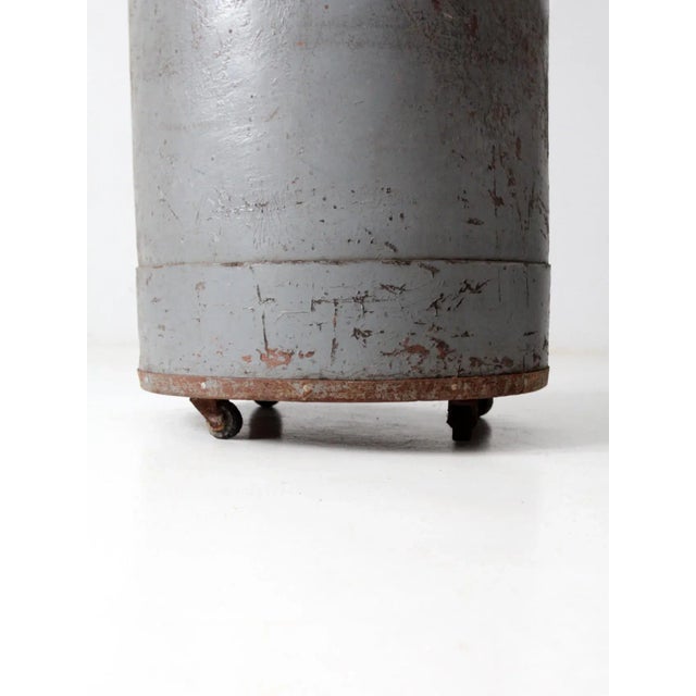 Vintage Industrial Storage Can on Castors For Sale - Image 11 of 12