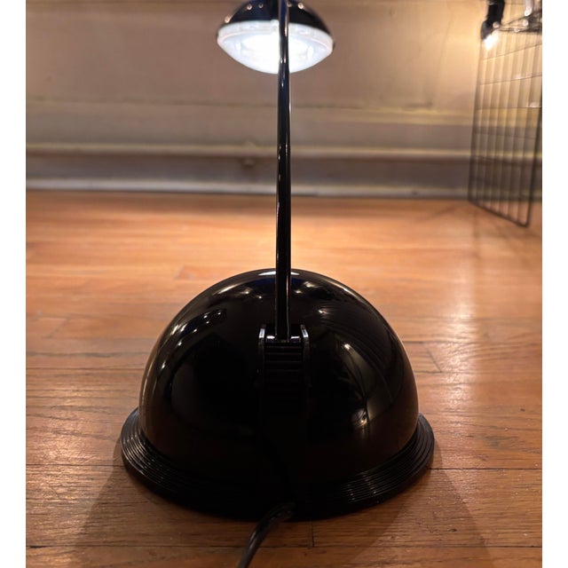 Vintage 90s Postmodern Gooseneck Desk Lamp - Black Space Age Task Light For Sale - Image 4 of 12