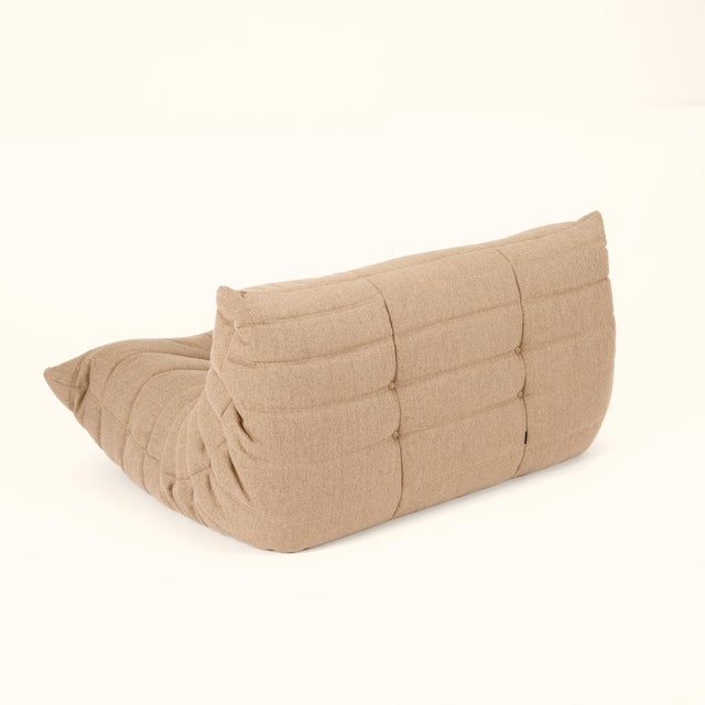 Ligne Roset Ligne Roset Togo Loveseat in Dune Grey Fabric - Restored For Sale - Image 4 of 12