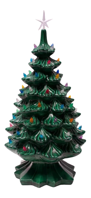 Vintage Ceramic Illuminated Textured Christmas Tree