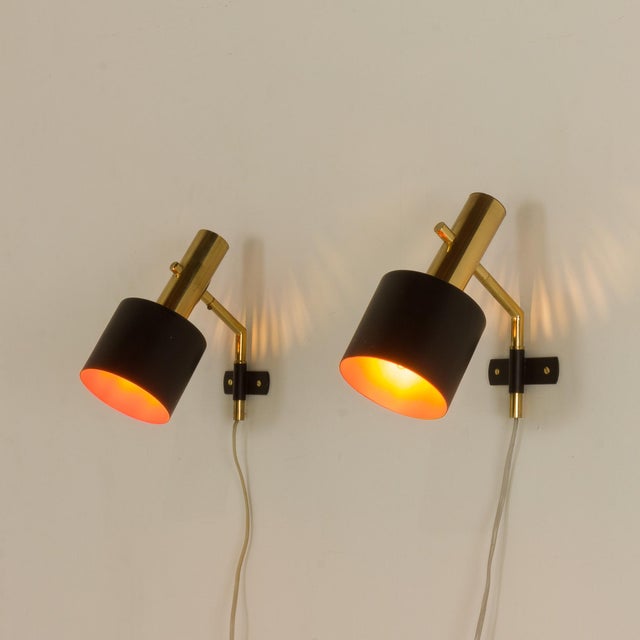Metal Wall Scones by Svend Aage Holm Sørensen for Holm Sørensen & Co, 1960s, Set of 2 For Sale - Image 7 of 16