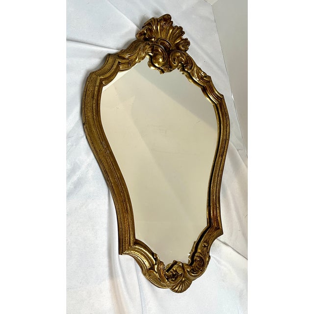 Vintage Belgian Rococo Style Gilded Mirror For Sale - Image 4 of 10