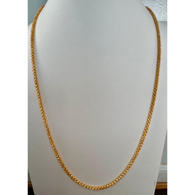 Vintage 18 Karat solid Yellow Gold 30 Gm, Link Chain, 3.6 mm Necklace, 28 " Long For Sale - Image 11 of 18