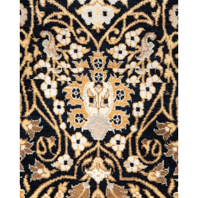 Traditional Mogul, One-of-a-Kind Hand-Knotted Runner Rug - Black, 2' 7" x 12' 9" For Sale - Image 3 of 8