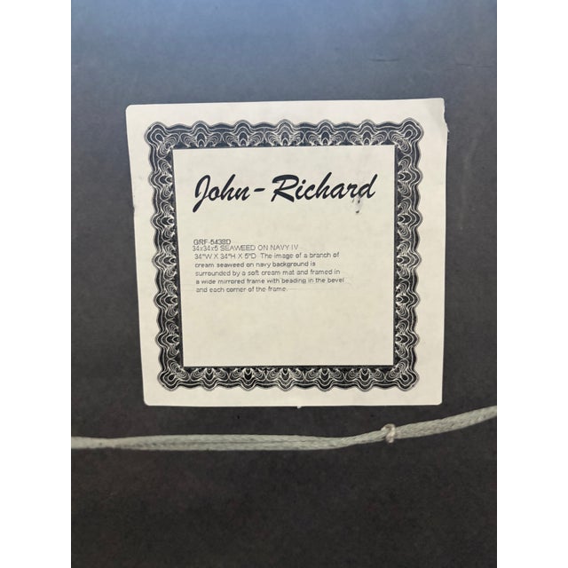 Seaweed on Navy IV and II John Richards Set Art Wall Decor For Sale - Image 14 of 14