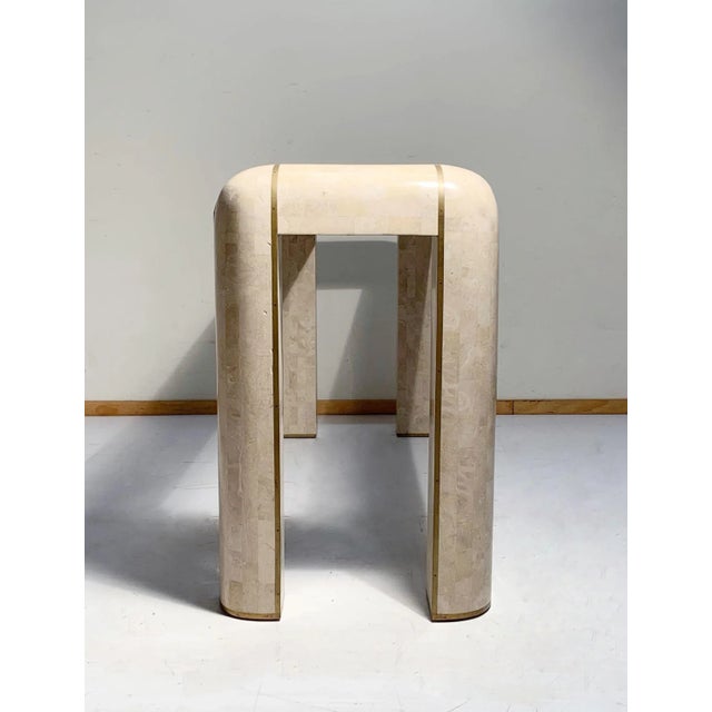 Maitland-Smith Console Tessellated Fossil Mosaic Stone Marble Console Table For Sale In Chicago - Image 6 of 6