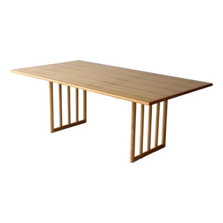 1950s American Studio Made Blonde Oak Dining Table/Desk For Sale