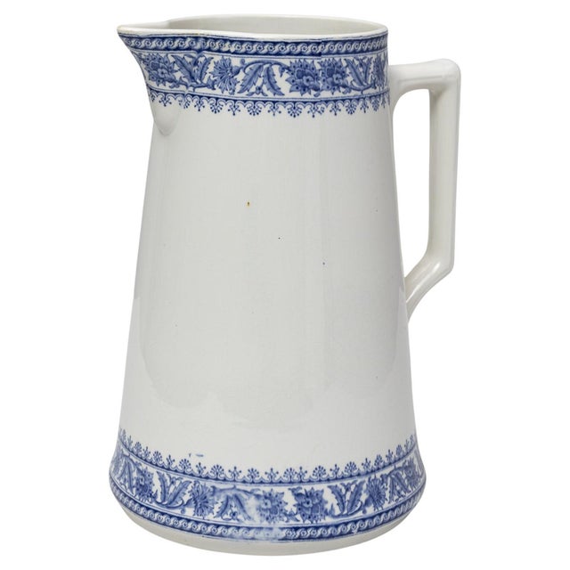 20th Century Belgian Blue Chinoiserie Ceramic Pitcher For Sale - Image 15 of 18