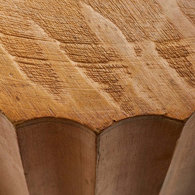 French Wooden Fluted Column Pedestal, 1940s For Sale - Image 4 of 7