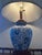 Chinoiserie Late 20th Century Custom Made Blue and White Chinoiserie Lamp on Carved Ming Style Base For Sale - Image 3 of 12