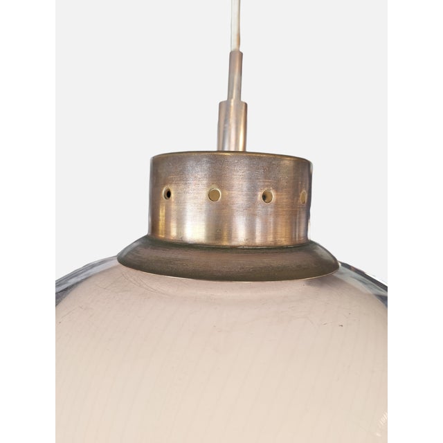 Pendant Lamp in Glass, Plastic and Nickel-Plated Brass, Italy, 1960s For Sale - Image 6 of 7