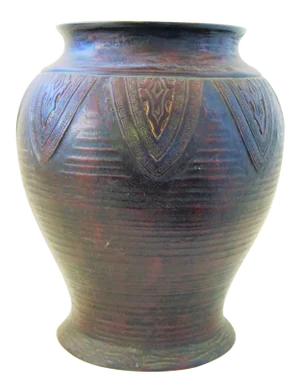 Antique Chinese Japanese Bronze Asian Cicada Pattern Vase