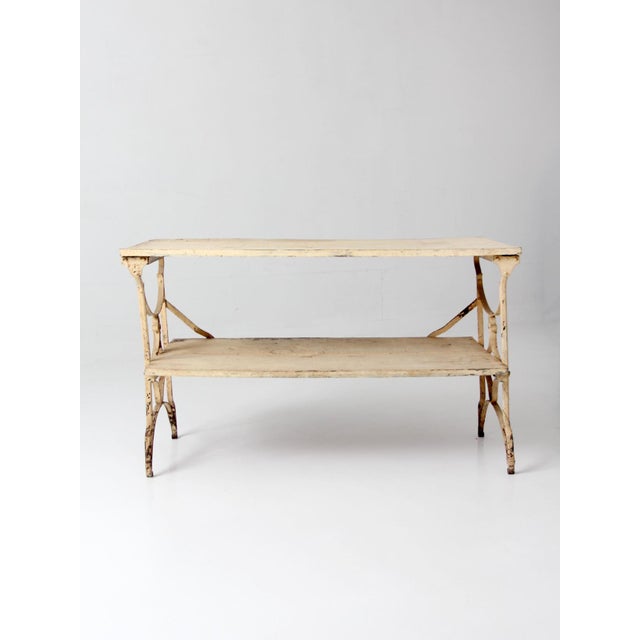 Farmhouse Antique French Garden Two Tier Console Table For Sale - Image 3 of 18