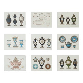 Set of 9 Edouard Garnier Framed Lithograph Prints of Sevres Porcelain For Sale