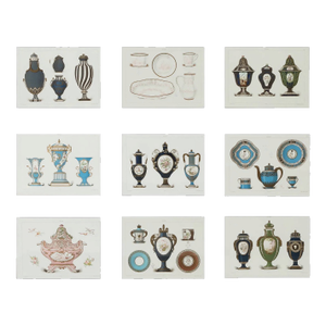 Set of 9 Edouard Garnier Framed Lithograph Prints of Sevres Porcelain