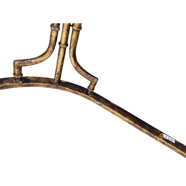 Vintage Metal Faux Bamboo Italian Regency Coffee Table Gold Gilt Maison Style For Sale - Image 15 of 18