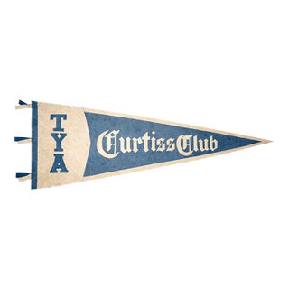 Large Collegiate Antique Wool Felt Club Pennant Wall Home Decor For Sale