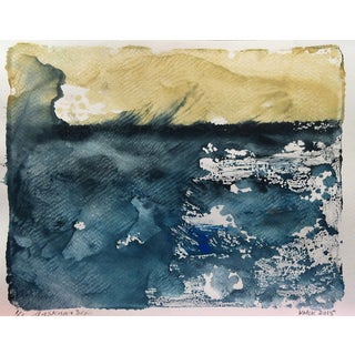 Mysterious Sea Monotype on Paper For Sale