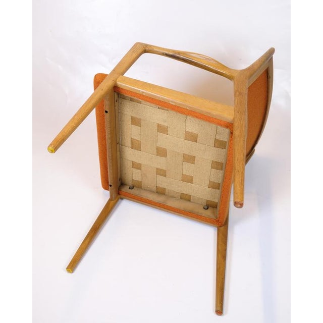 Vintage Armchair in Oak and Orange Fabric by Karl Erik Ekselius for Joc Vetlanda, 1960s For Sale - Image 10 of 13