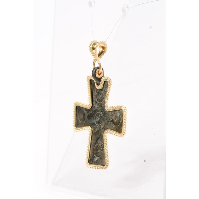 Charcoal A Delicate Byzantine Cross Pendant For Sale - Image 8 of 14