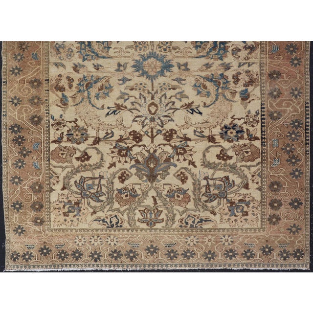Textile Antique Persian Bakhtiari Rug With Ivory Field and Figural Garden Design For Sale - Image 7 of 15