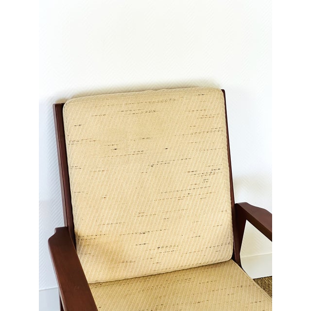 Vintage Scandinavian Armchair in Teak and Beige Textured Upholstery, 1960s For Sale - Image 11 of 16