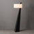 Early 21st Century Obelisk Premium Quality 63" Black Oak Floor Lamp, Black Oak Finish, Satin Nickel, White Cotton-Linen Shade, Energy-Efficient Led Compatible For Sale - Image 5 of 8