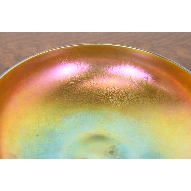 Steuben Glass Steuben Aurene Iridescent Art Glass Fruit Bowl or Center Bowl For Sale - Image 4 of 8