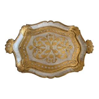 Carved Gilded Gold Platter or Tray For Sale